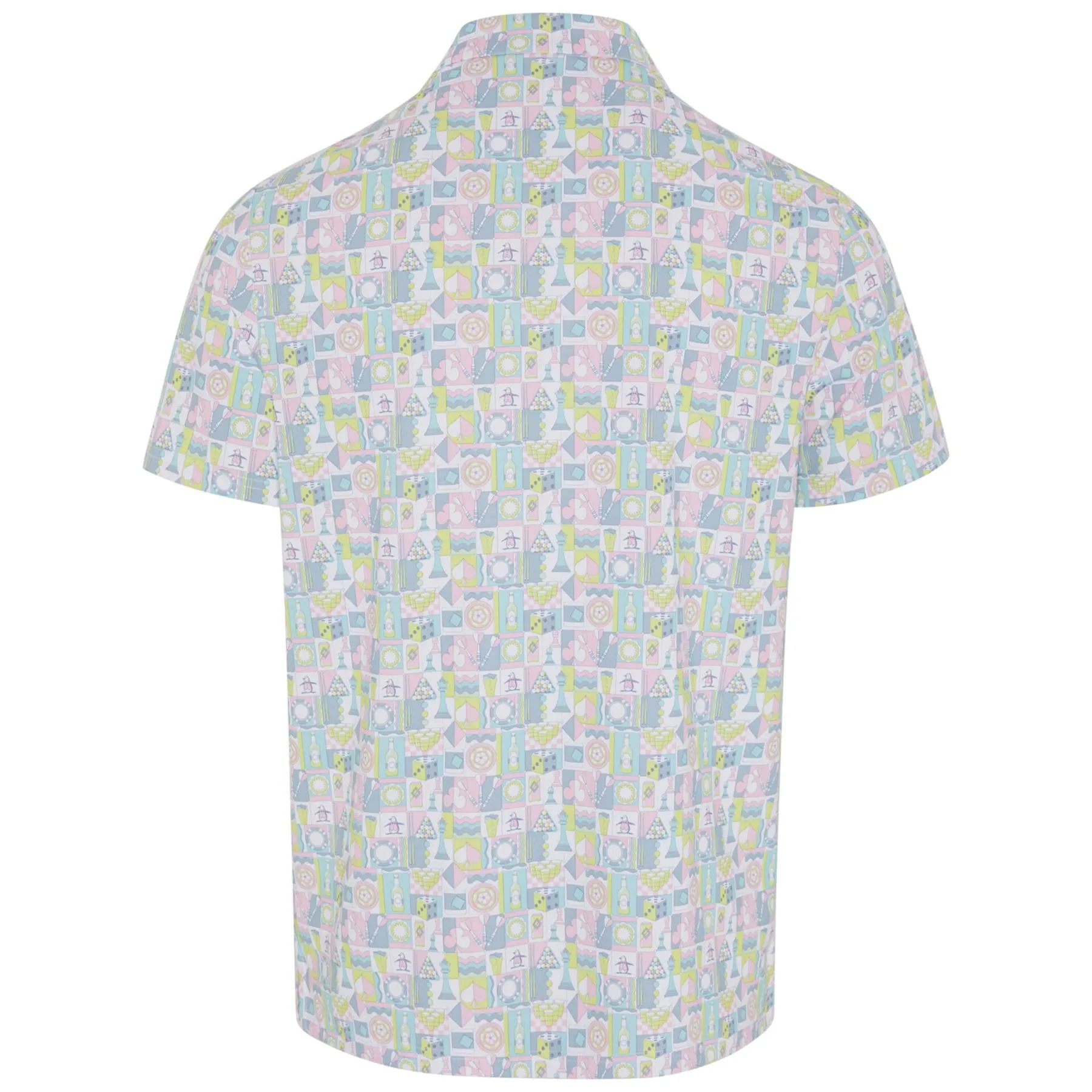 All-Over Novelty Grid Print Polo Bright White - SS24