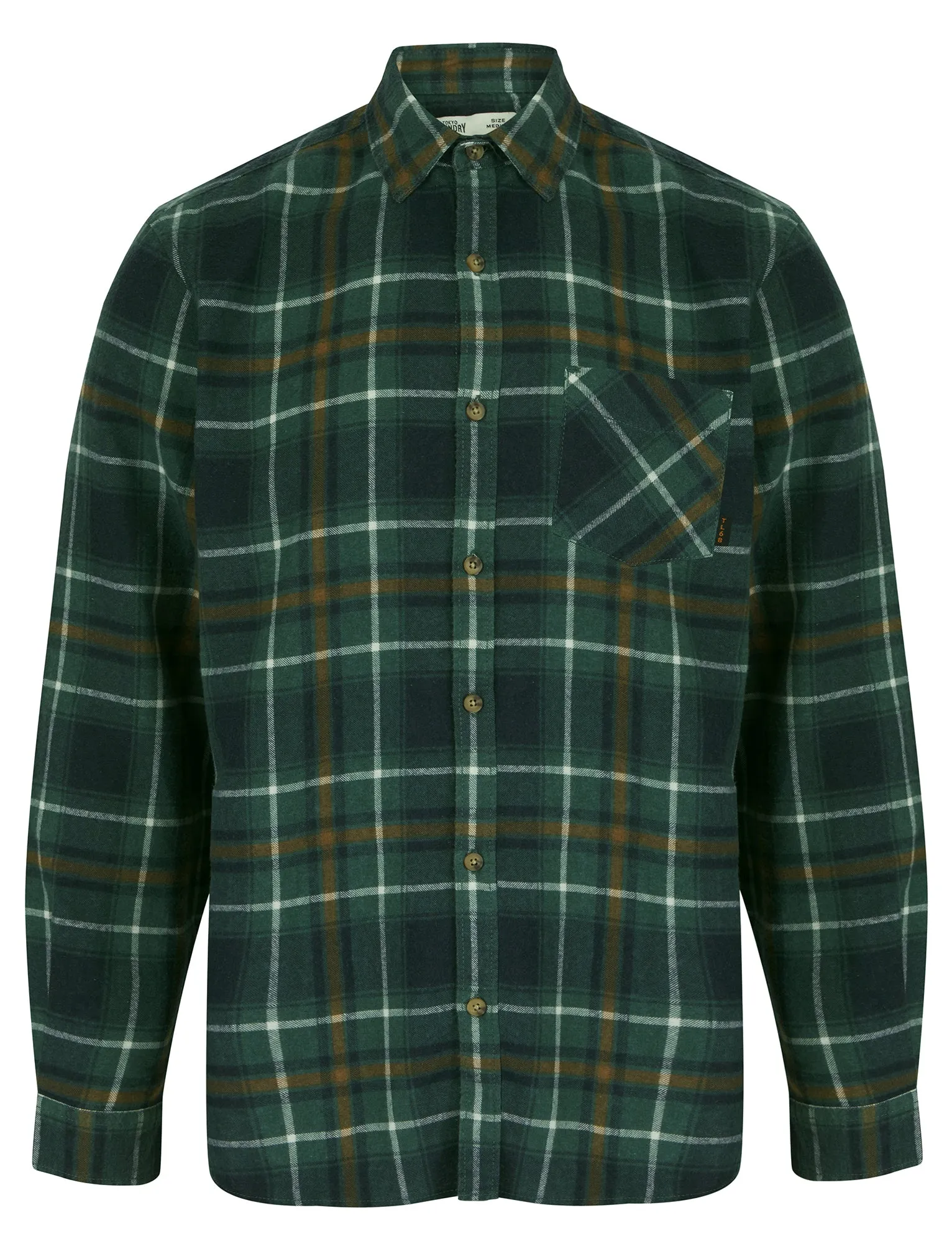 Alloa Checked Cotton Flannel Shirt in Tapestry Blue - Tokyo Laundry