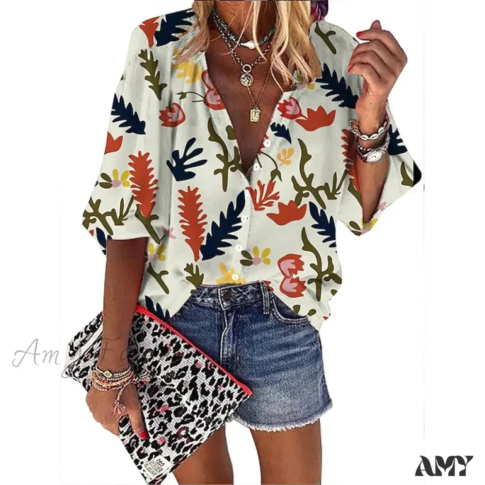 Amy Fashion - Loose Leopard Print Blouses