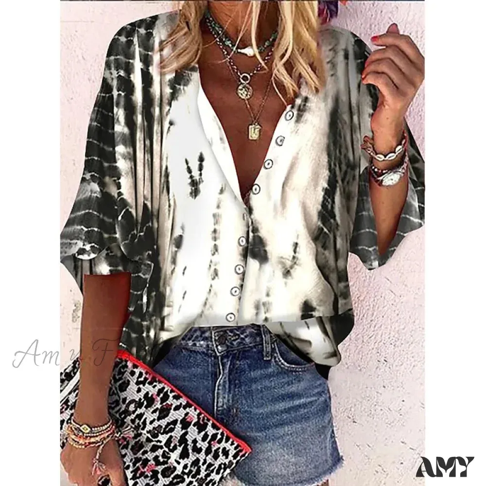 Amy Fashion - Loose Leopard Print Blouses