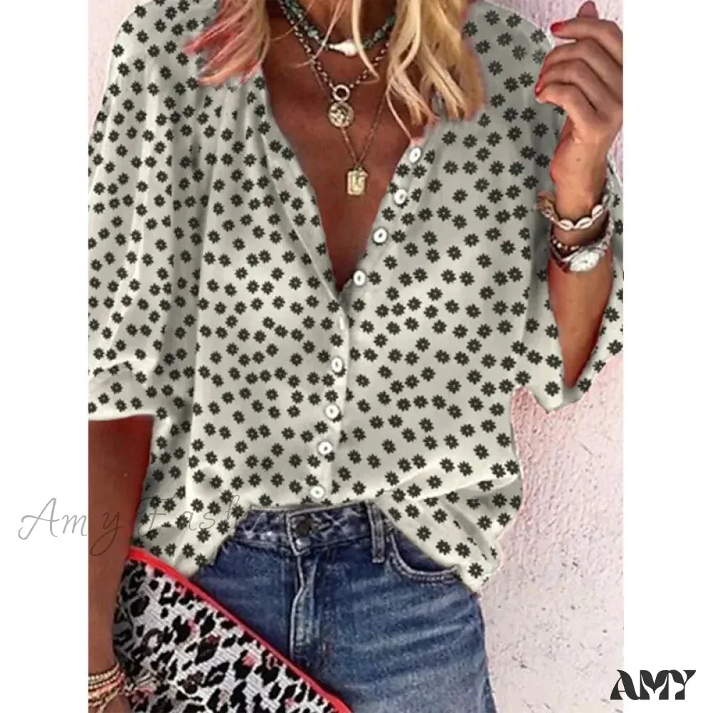 Amy Fashion - Loose Leopard Print Blouses