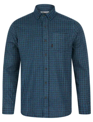 Anaik Checked Cotton Flannel Shirt in Sailor Blue - Tokyo Laundry