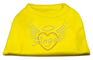 Angel Heart Rhinestone Dog Shirt Yellow Lg (14)