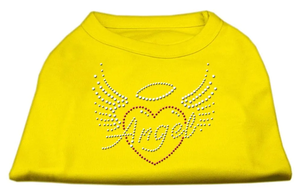 Angel Heart Rhinestone Dog Shirt Yellow Lg (14)