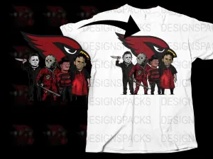 Arizona Cardinals Horror Slashers Mixed NFL Fan Art Png Digital Download