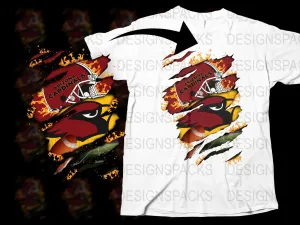 Arizona Cardinals Logo Ripped Flames Design Png Digital Download