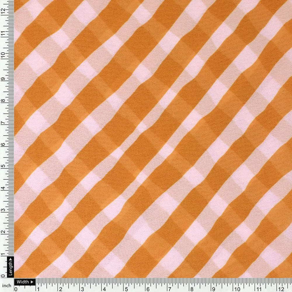 Barcode Stripe Waving Patterns Digital Printed Fabric - Weightless