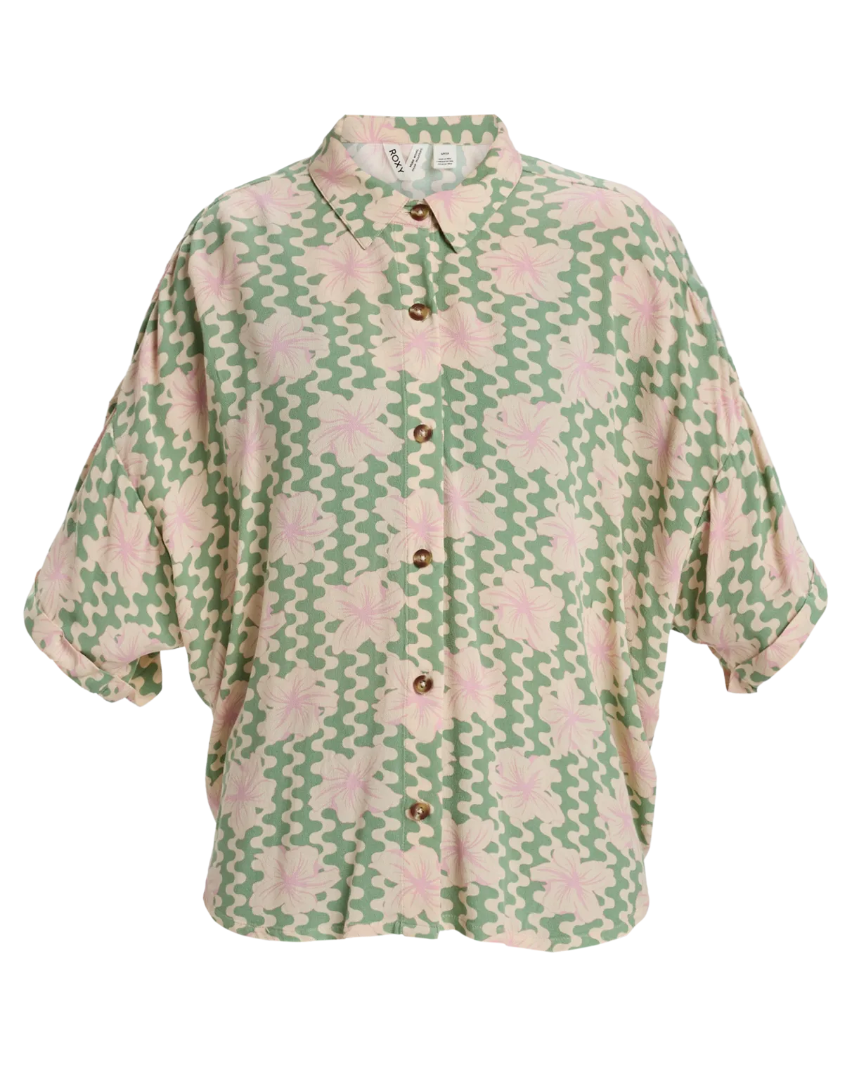 Beach Nostalgia Shirt in Basil Party Waves