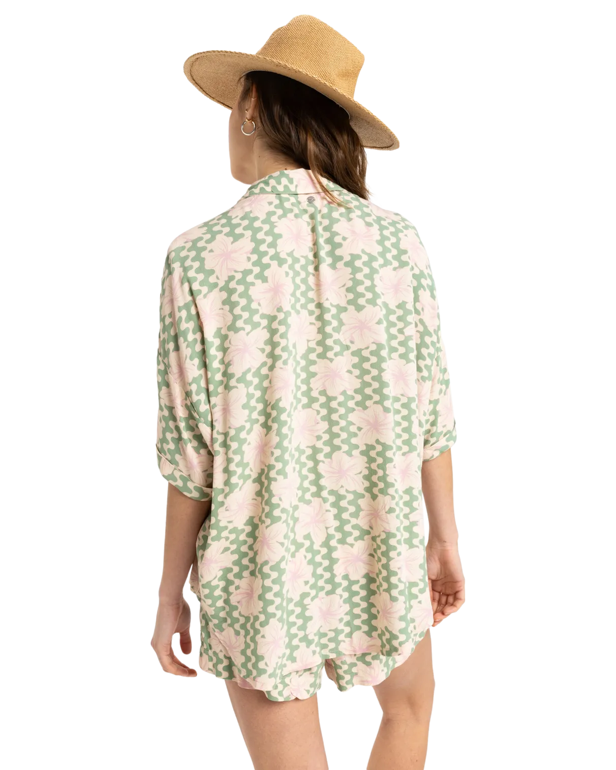 Beach Nostalgia Shirt in Basil Party Waves