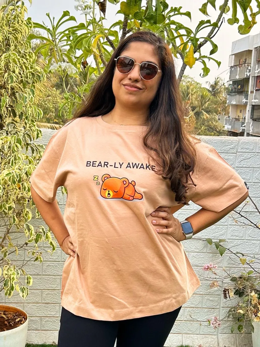 Bearly Awake Oversized Mumma T shirt