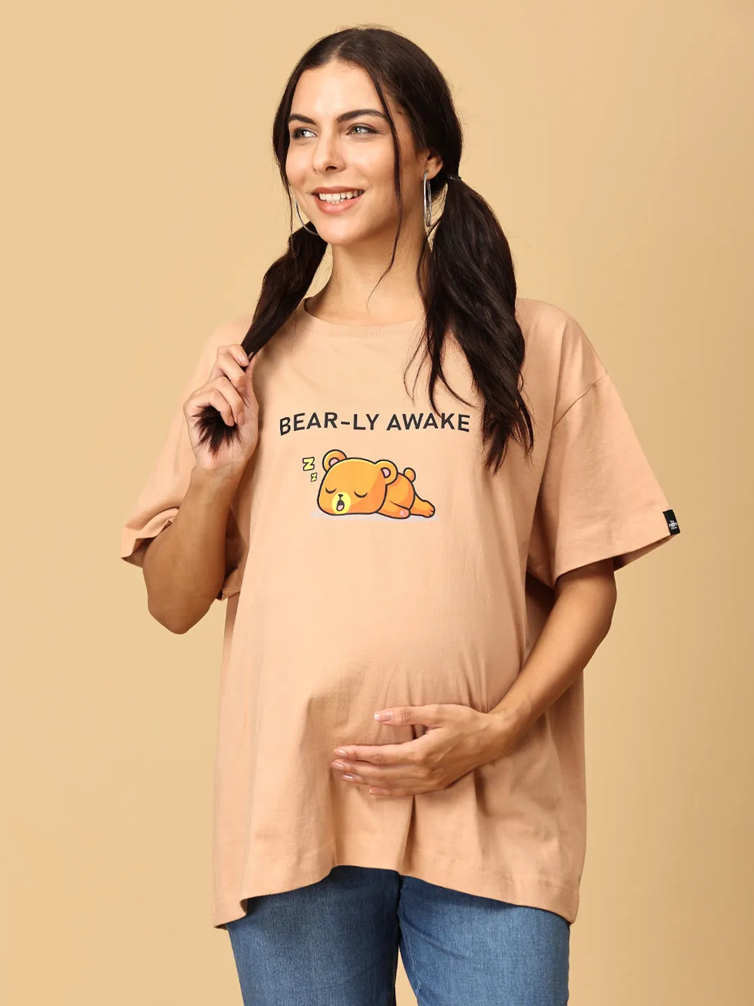 Bearly Awake Oversized Mumma T shirt