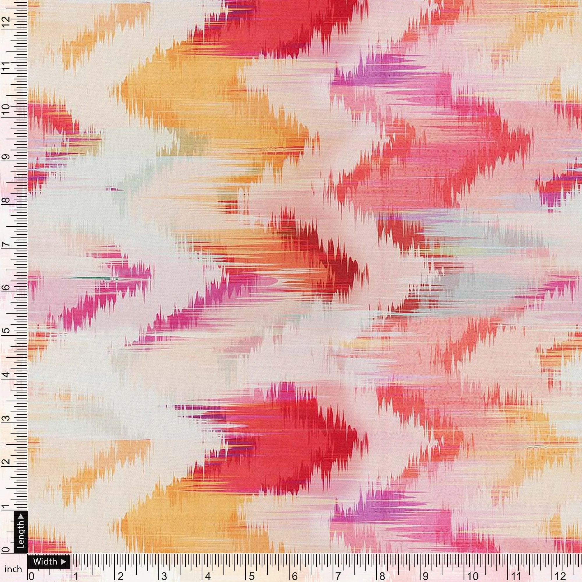 Beautiful Multi-Color Leheriya Digital Printed Fabric