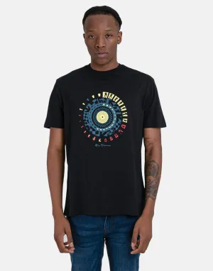 Ben Sherman Motion Target Puff Print Black T-Shirt