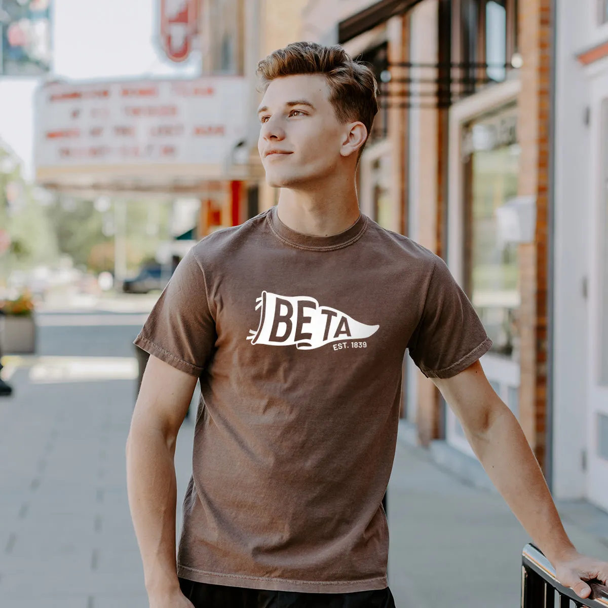 Beta Comfort Colors Brown Pennant Short Sleeve Tee