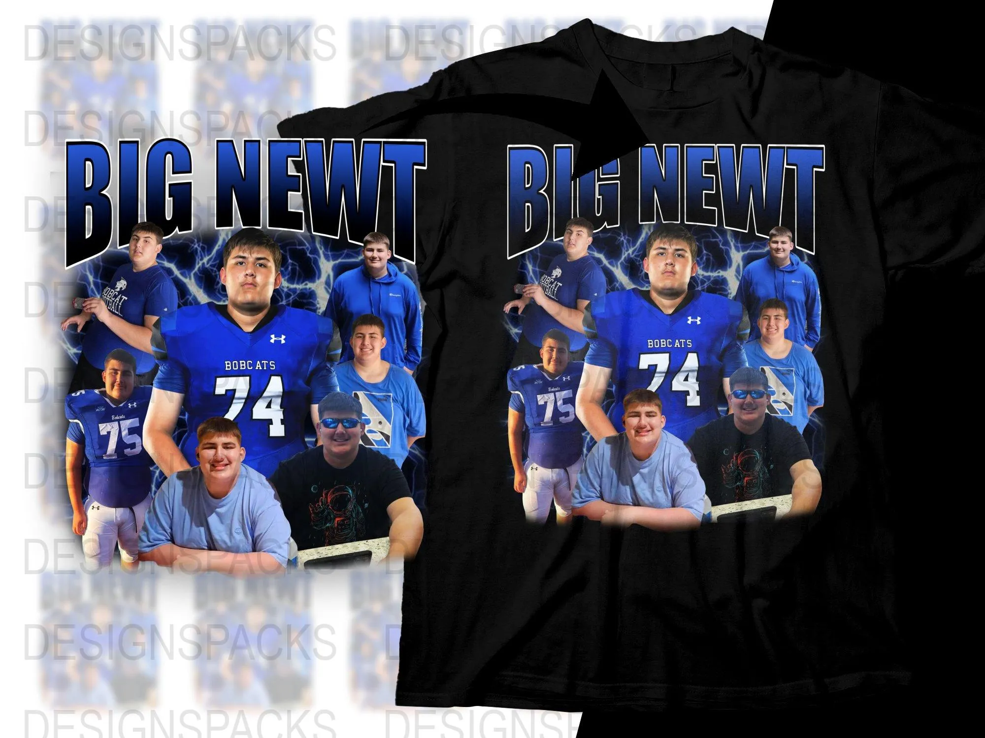 Big NEWT Bobcats Football Themed Graphic Png Digital Download