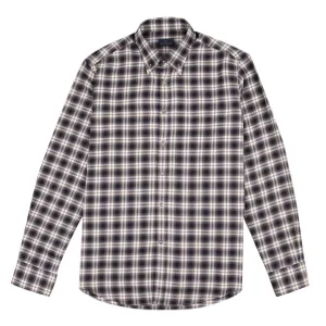 Black & White Check Long Sleeve Brushed Cotton Shirt