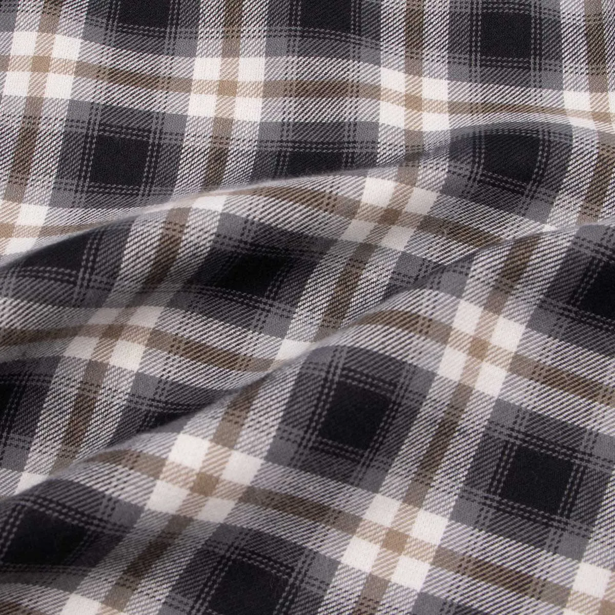 Black & White Check Long Sleeve Brushed Cotton Shirt