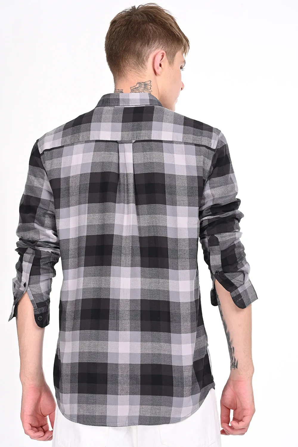 Black Checkered Casual Shirt