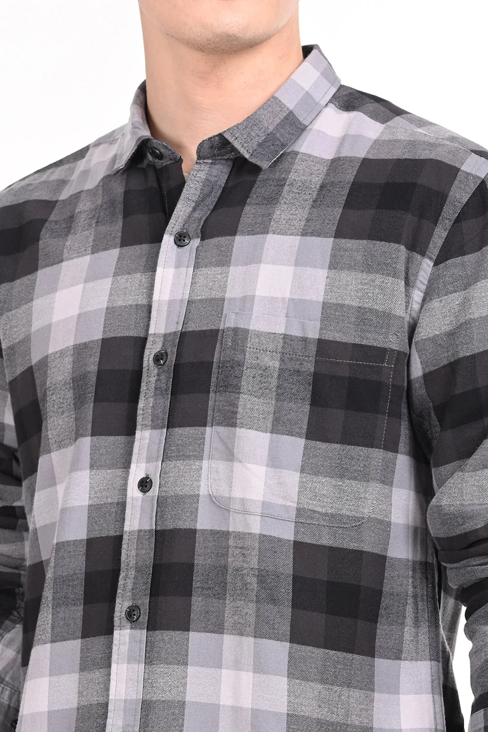 Black Checkered Casual Shirt