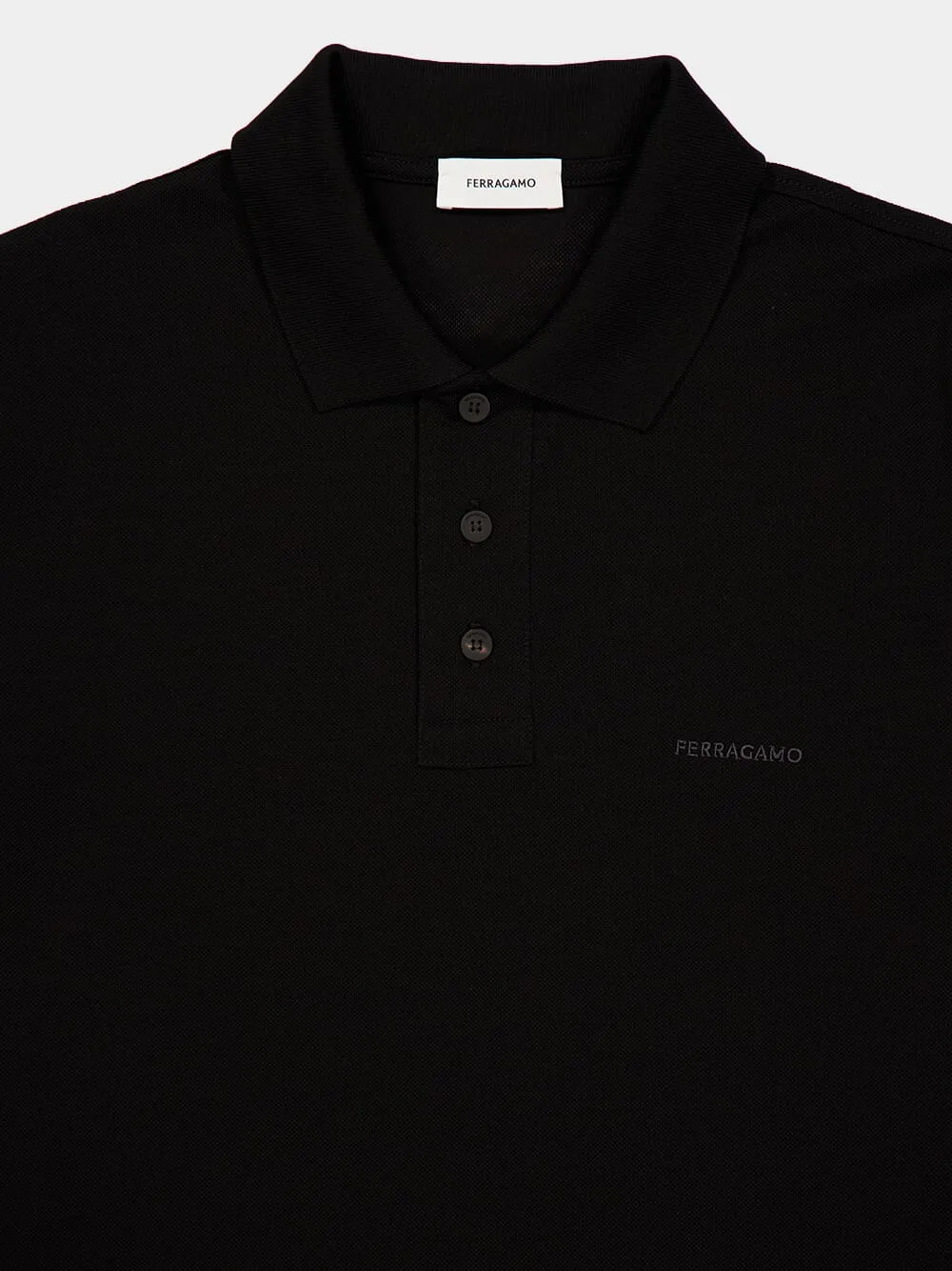 Black Jersey Cotton Polo Shirt