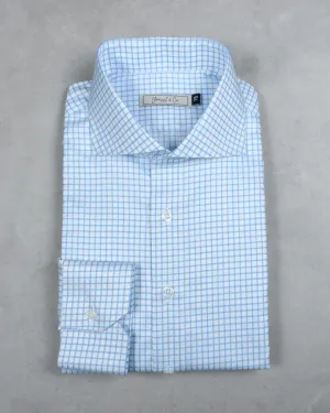 Blue/White Checks Twill Cotton Shirt