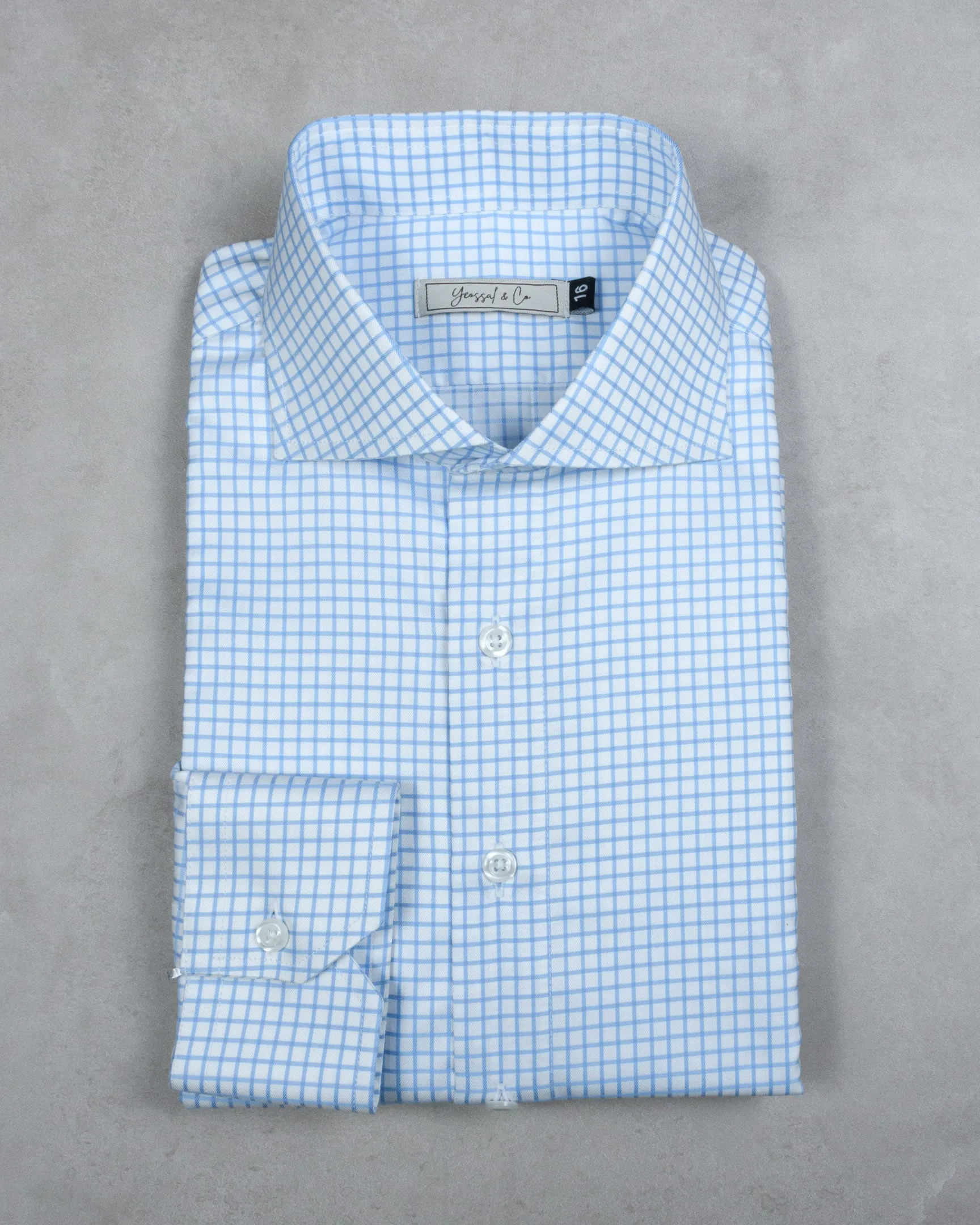 Blue/White Checks Twill Cotton Shirt