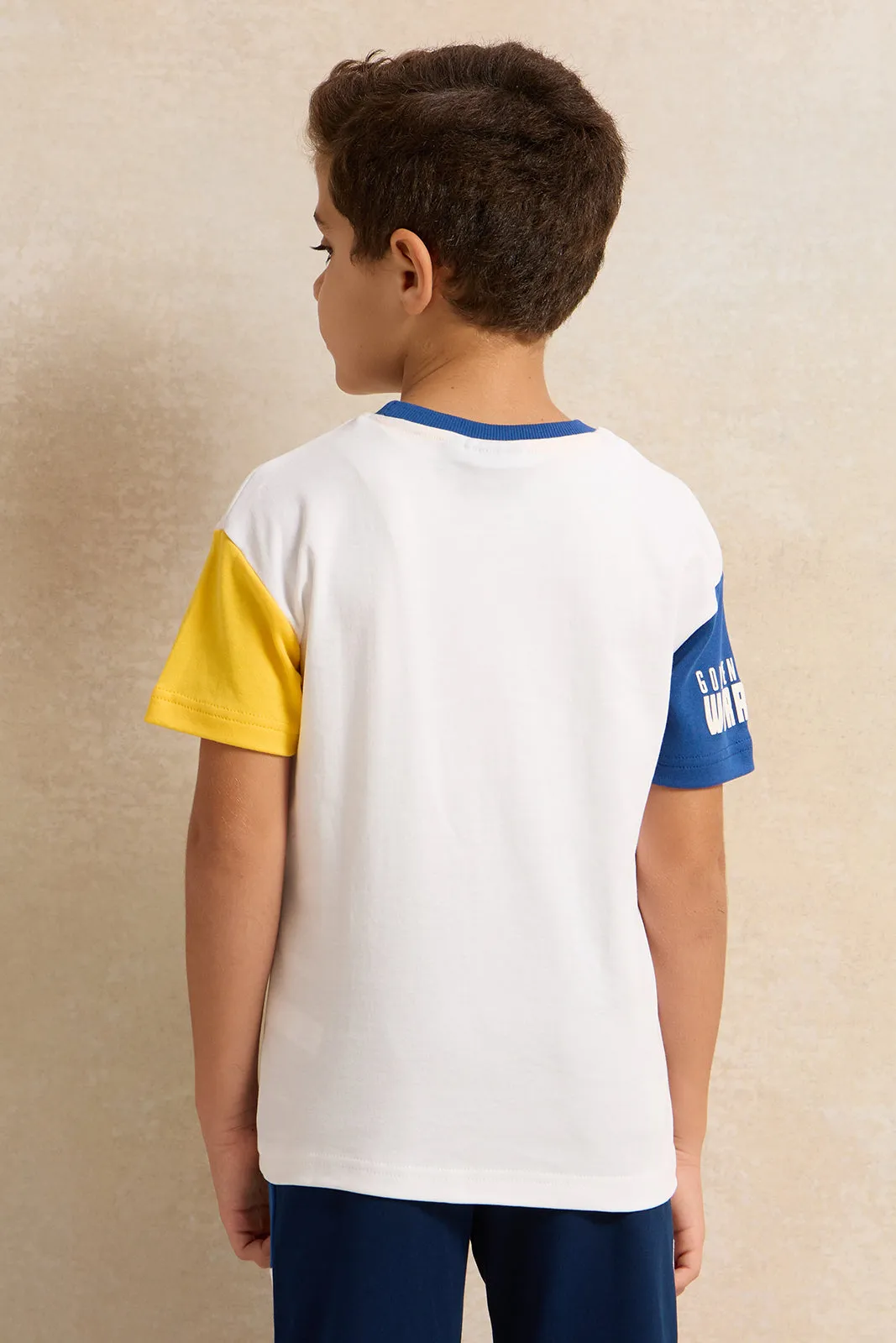 Boys White NBA Print T-Shirt