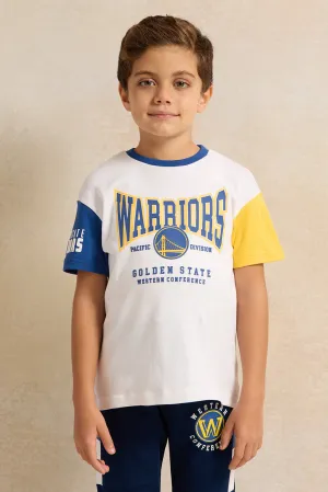 Boys White NBA Print T-Shirt