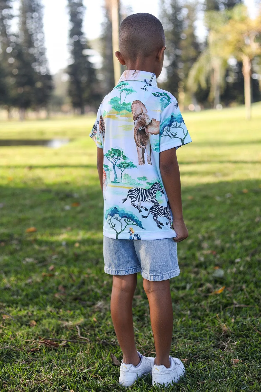 CA JNR Funky Golf Shirt | Safari