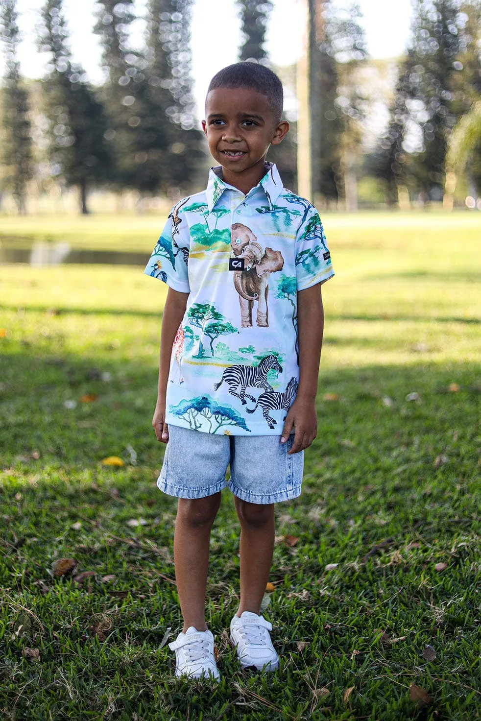 CA JNR Funky Golf Shirt | Safari