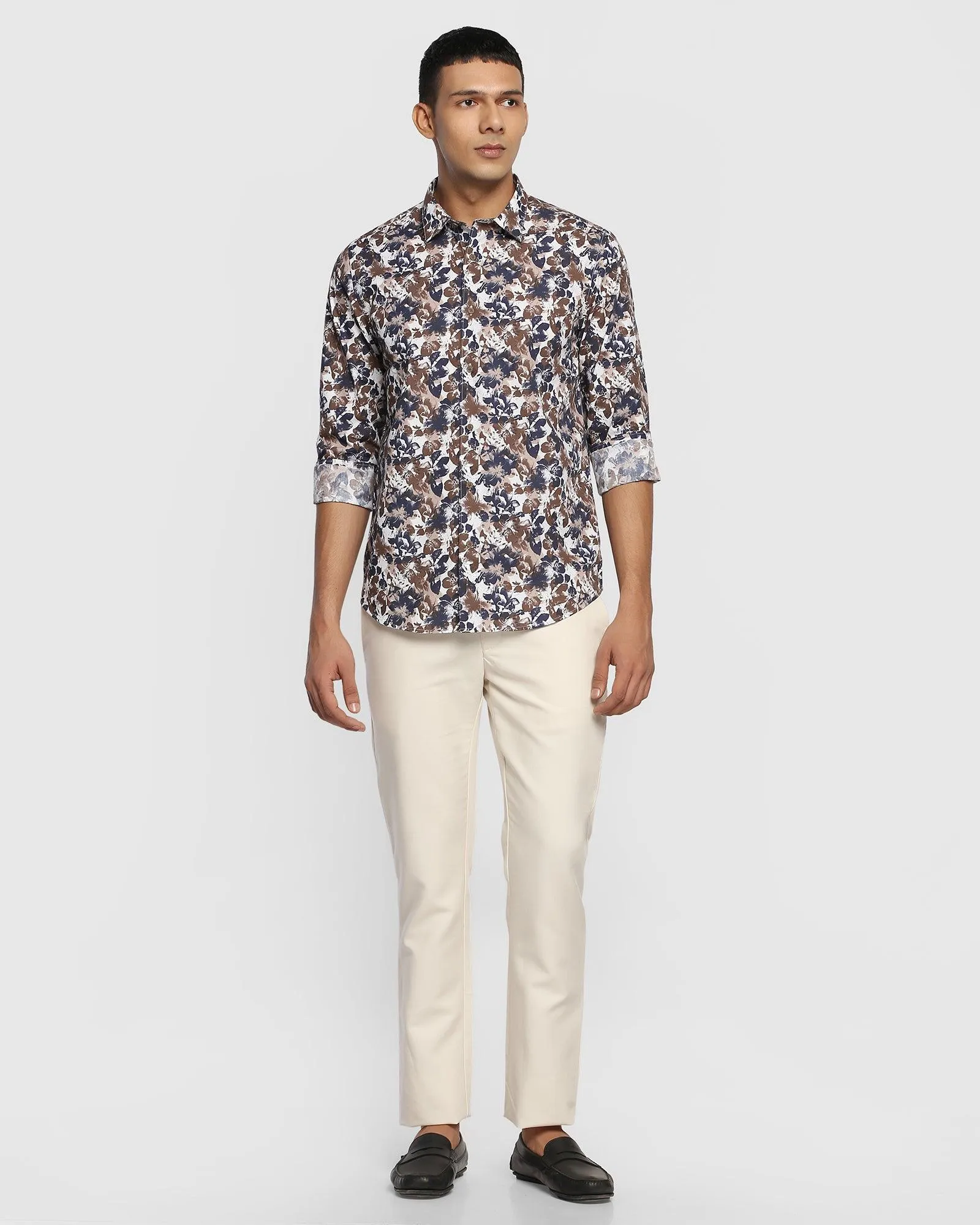 Casual Brown Printed Shirt - Deck