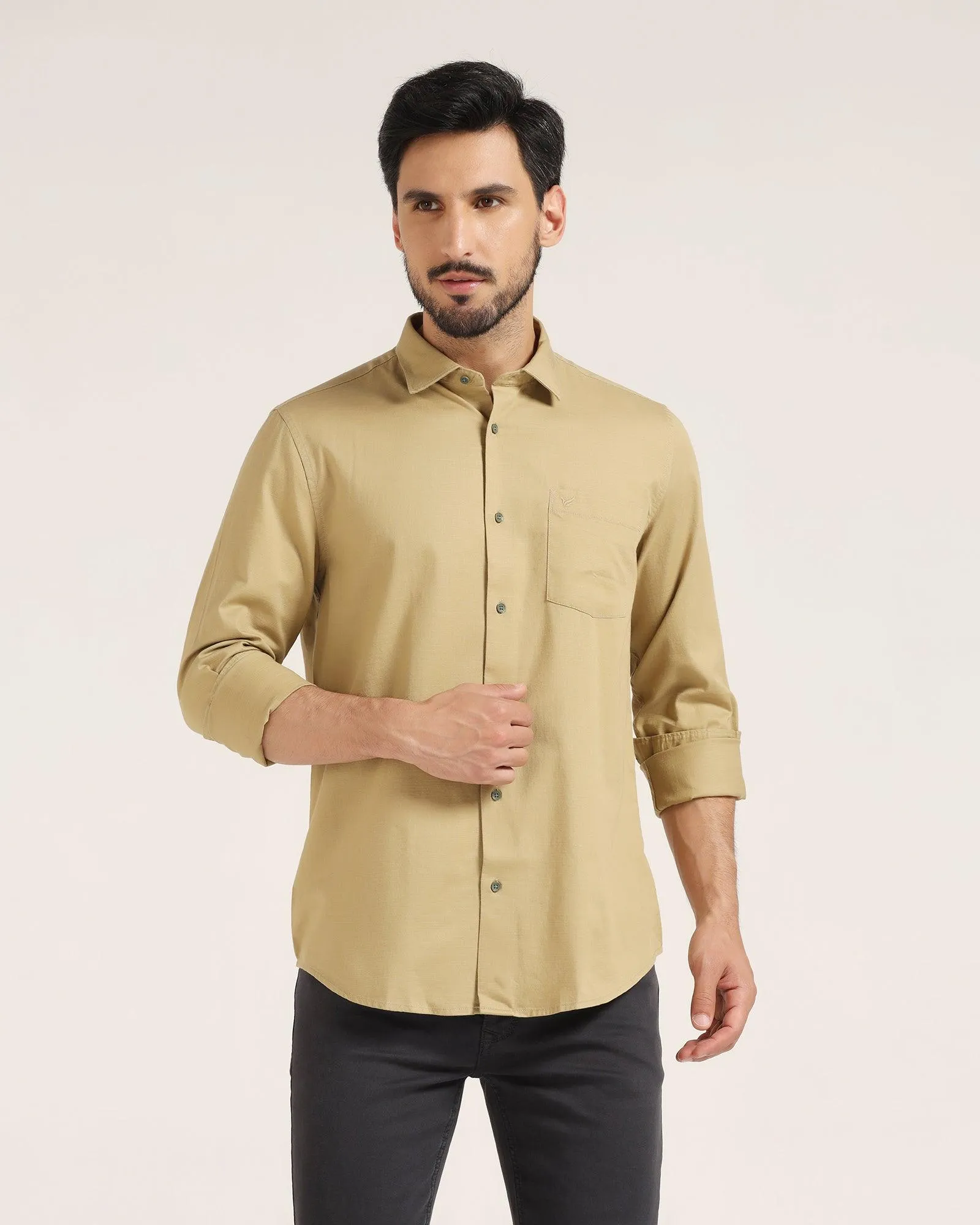 Casual Green Solid Shirt - Creta