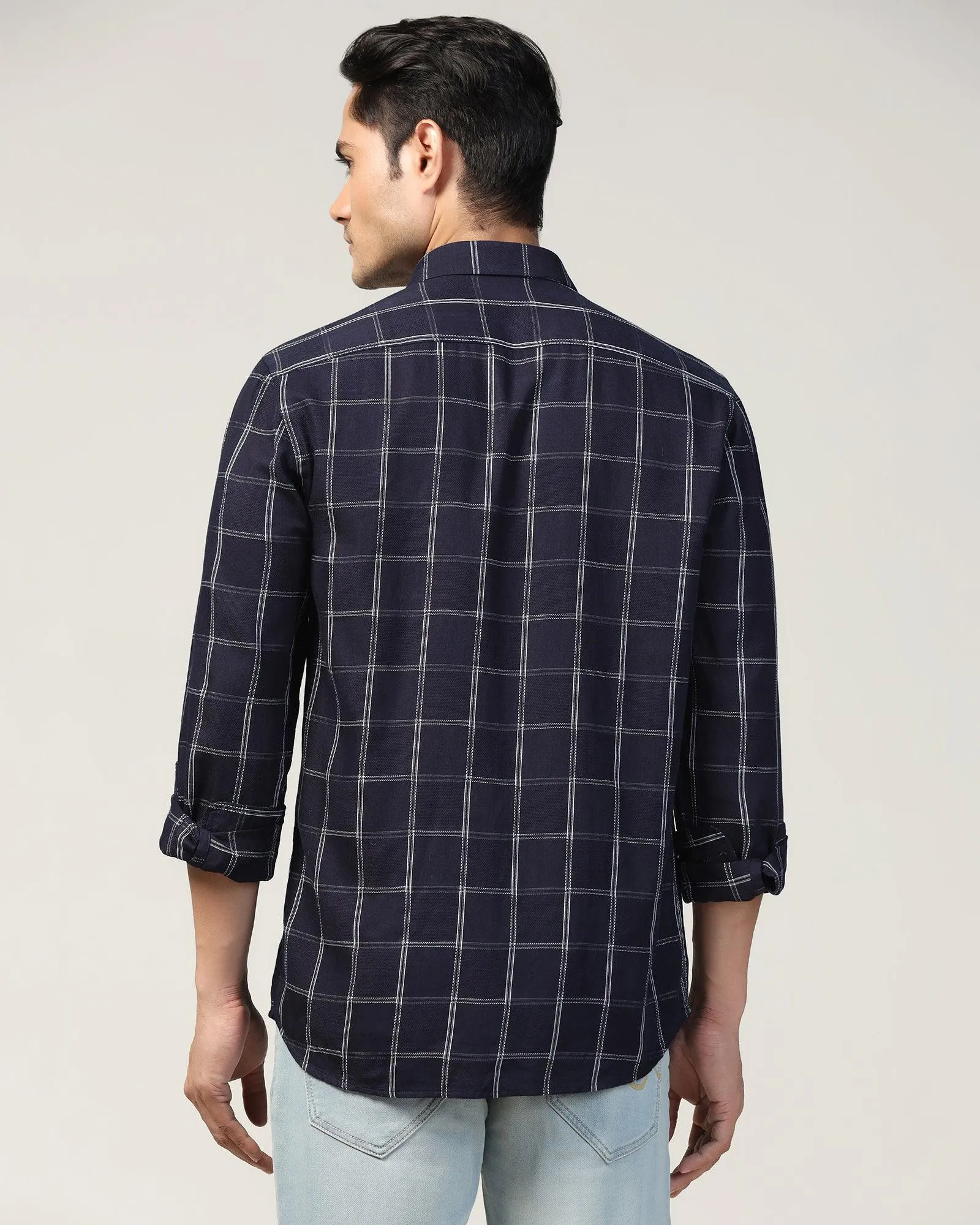 Casual Indigo Check Shirt - Miraj