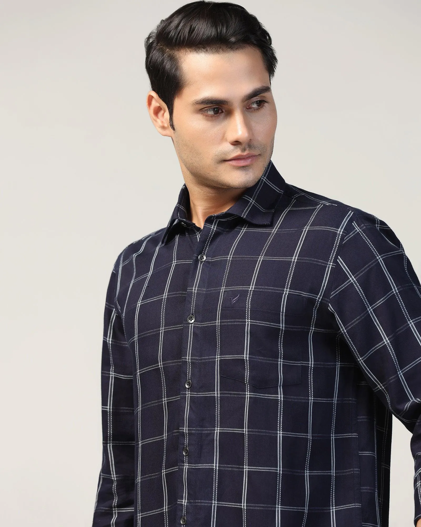 Casual Indigo Check Shirt - Miraj