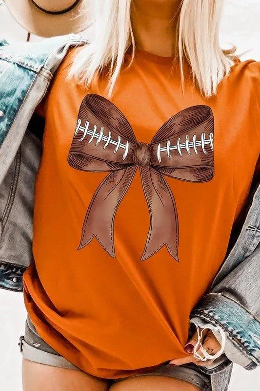 Coquette Football Bow Graphic T Shirt