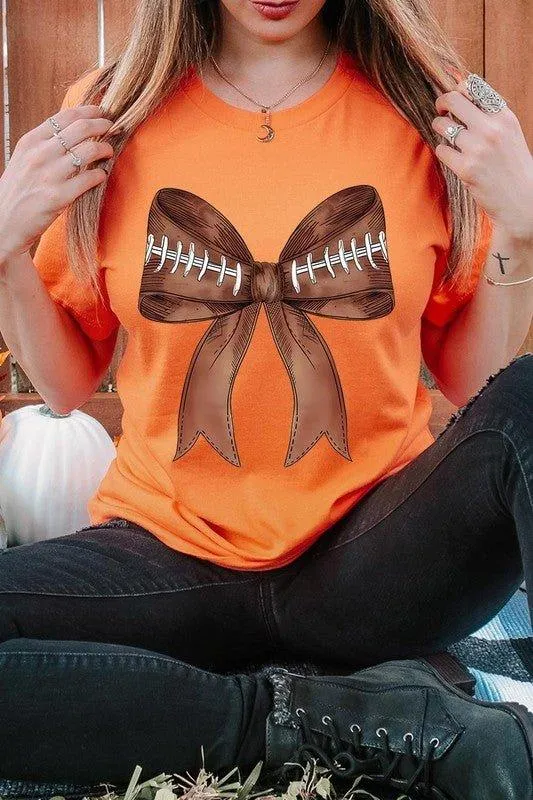 Coquette Football Bow Graphic T Shirt