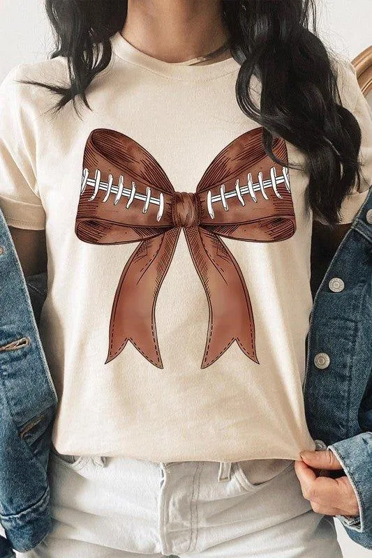 Coquette Football Bow Graphic T Shirt