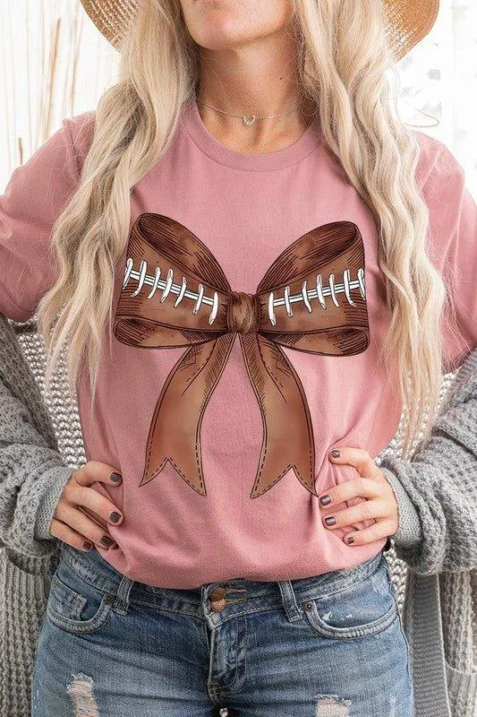 Coquette Football Bow Graphic T Shirt