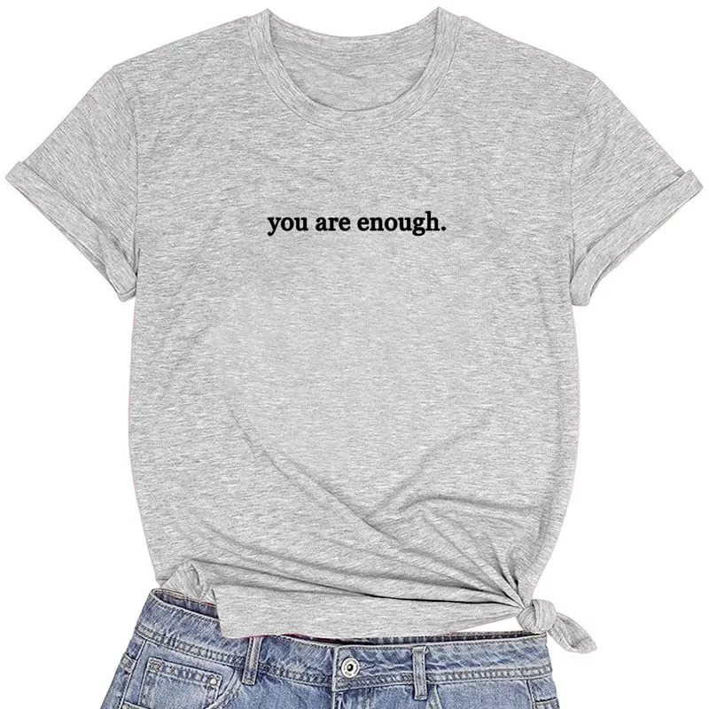 CORIRESHA Teen's You are Enough T-Shirts Dear Person Behind Me Letters Shirt