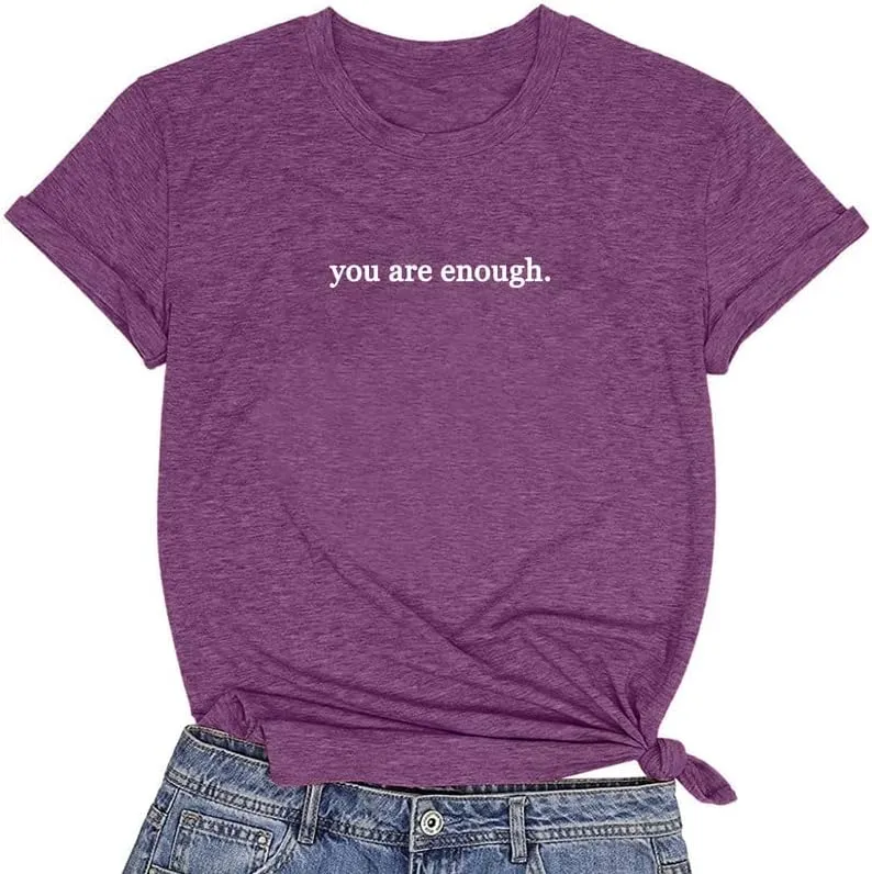 CORIRESHA Teen's You are Enough T-Shirts Dear Person Behind Me Letters Shirt