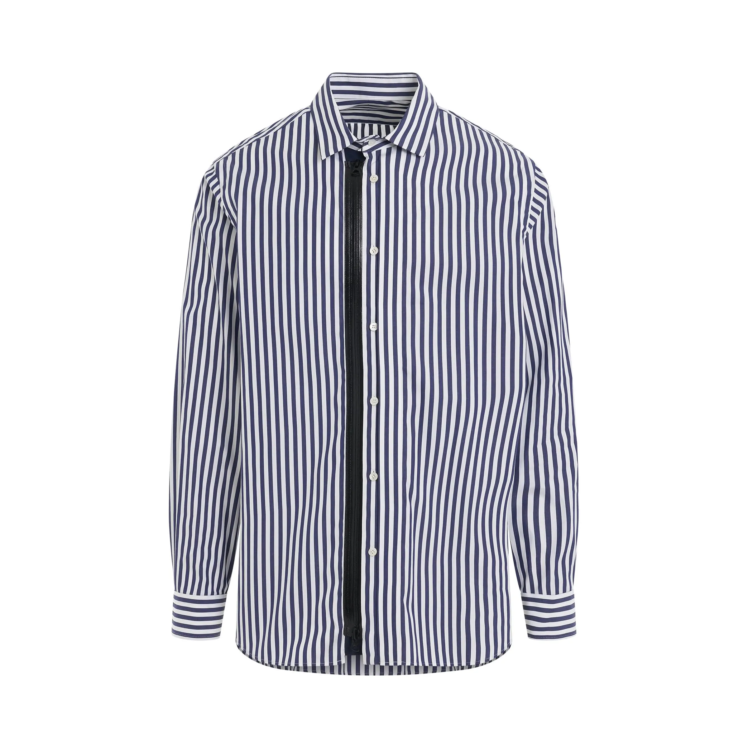 Cotton Poplin Long Sleeve Shirt in Stripe