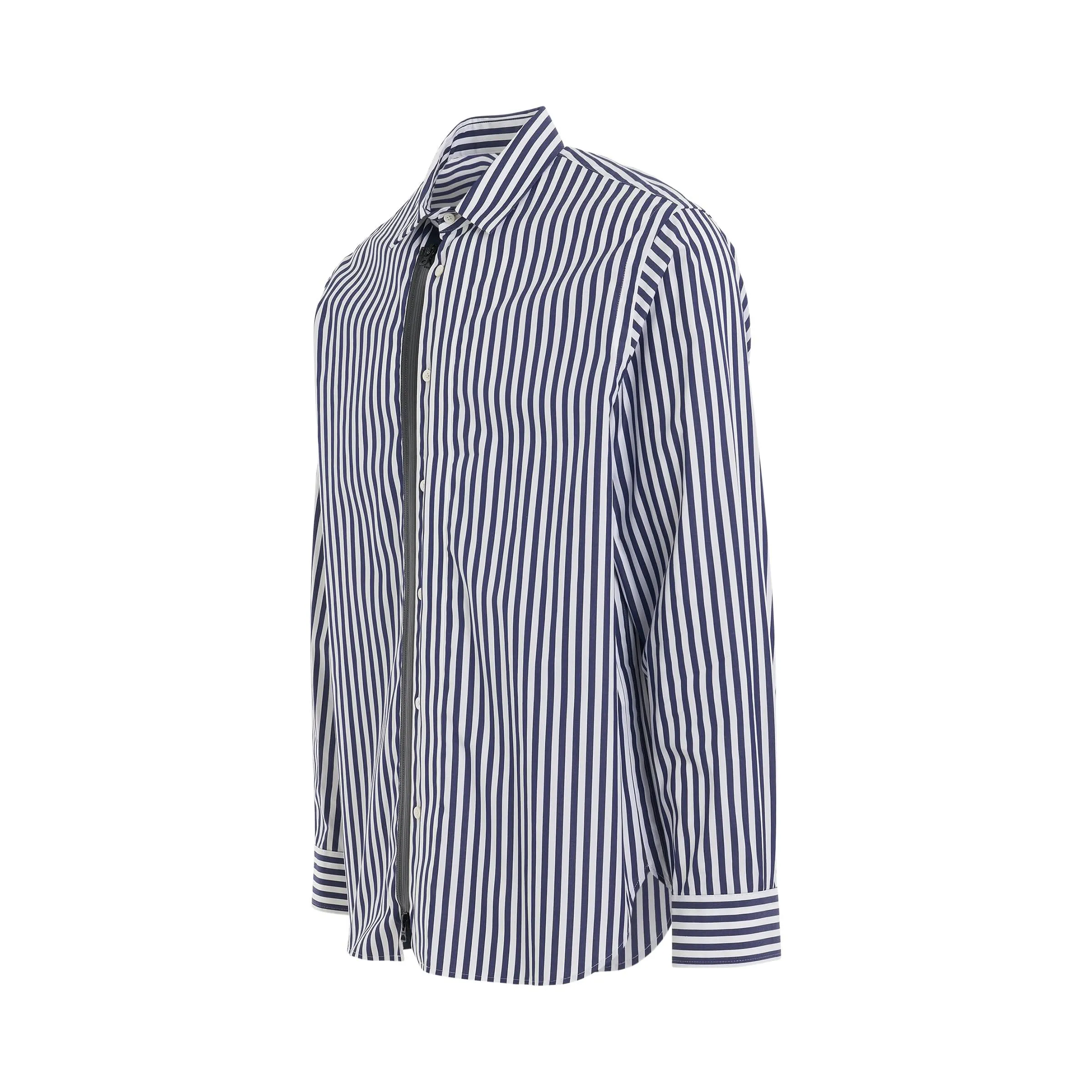 Cotton Poplin Long Sleeve Shirt in Stripe