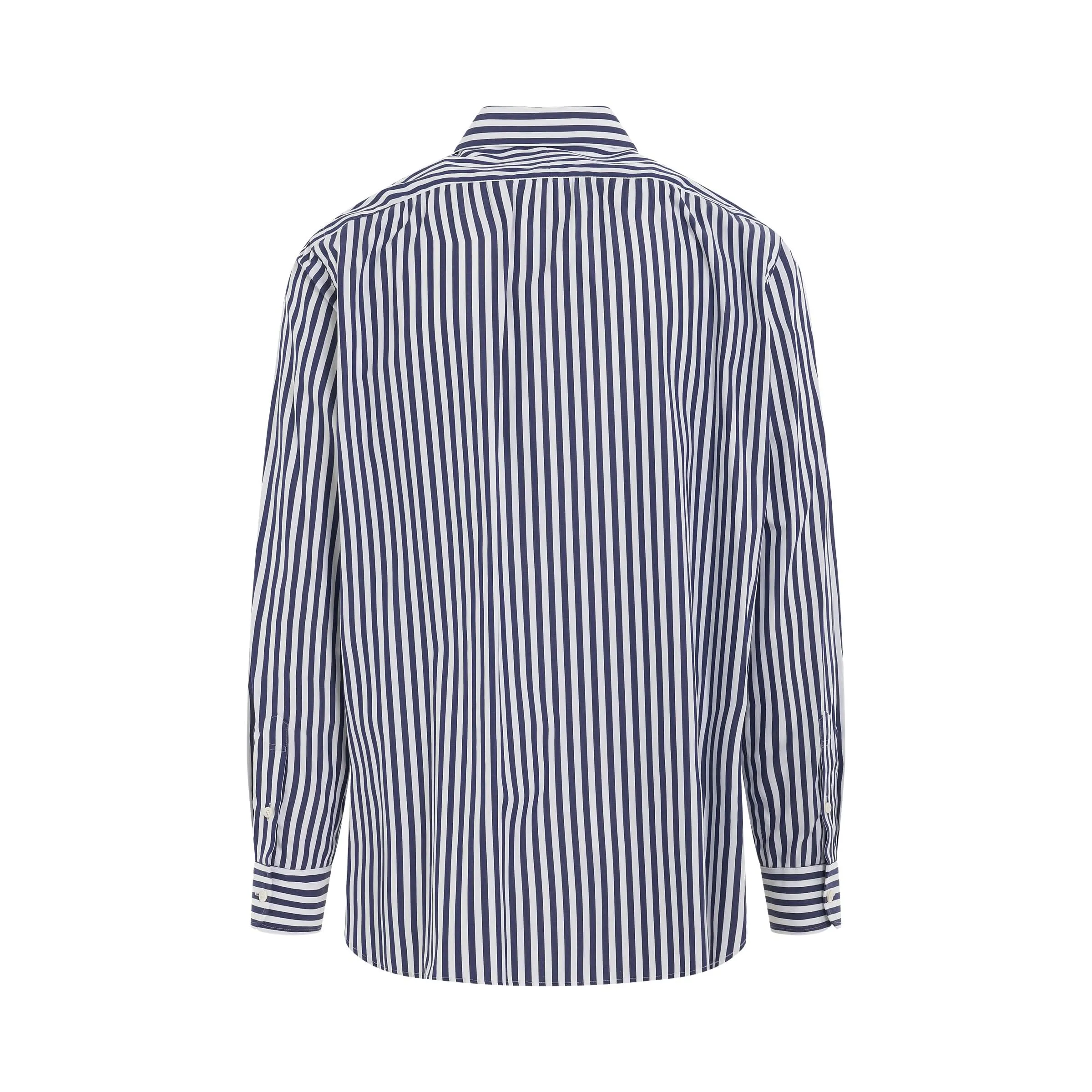 Cotton Poplin Long Sleeve Shirt in Stripe