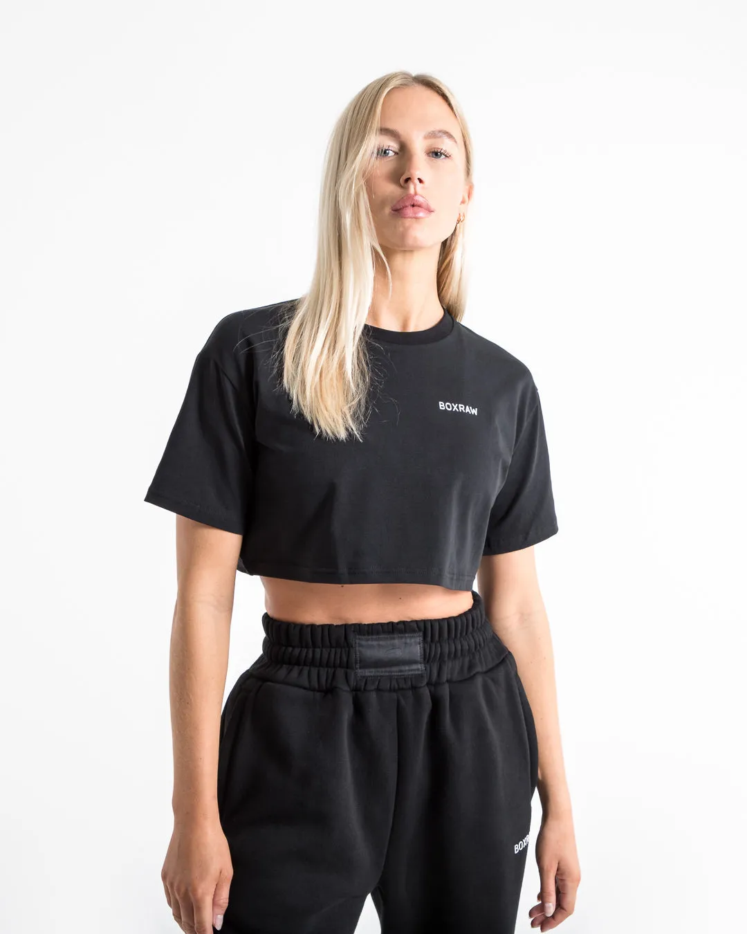 Cropped BOXRAW T-Shirt - Black