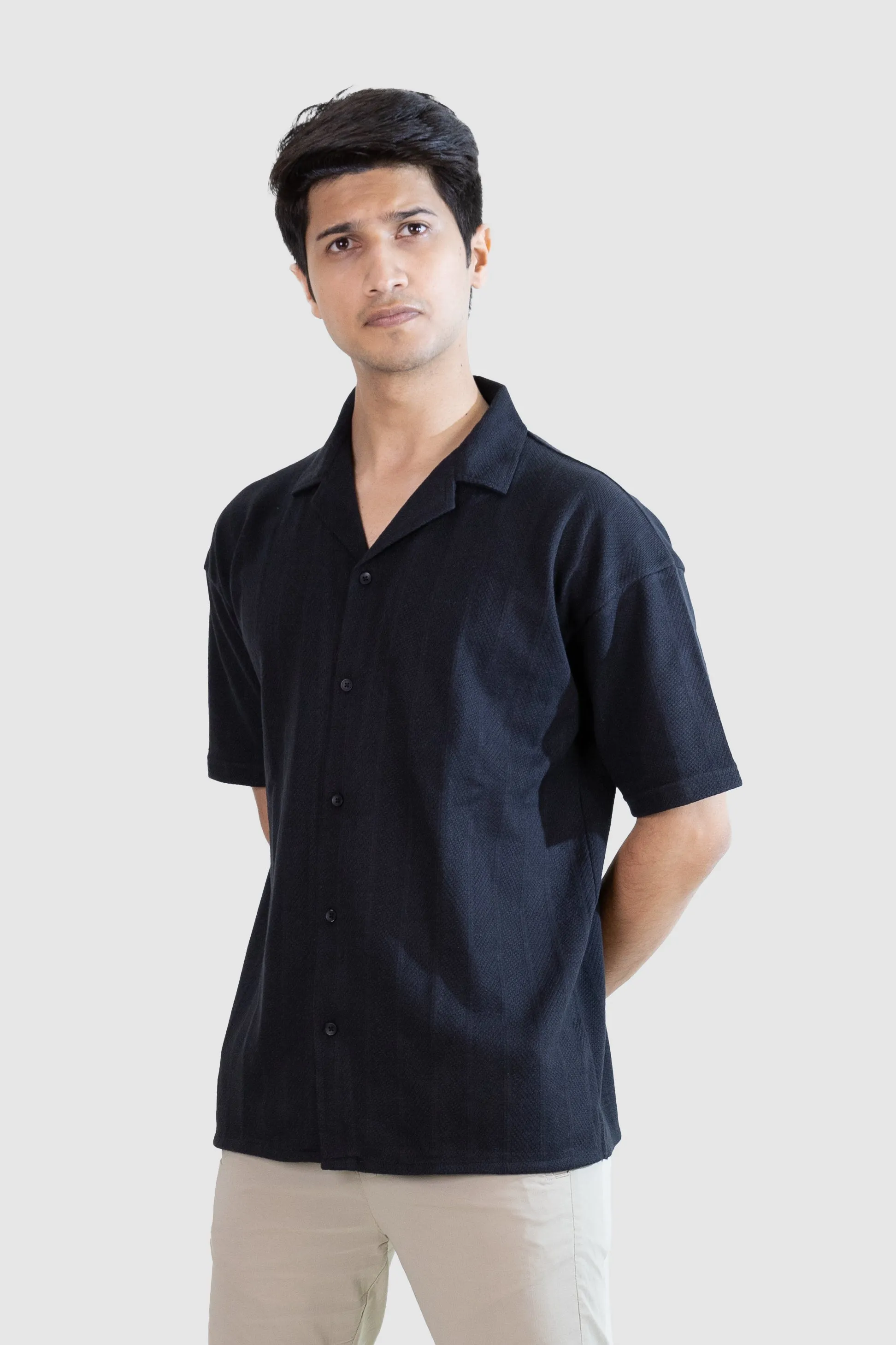 Cuban Stripe Shirt - Black