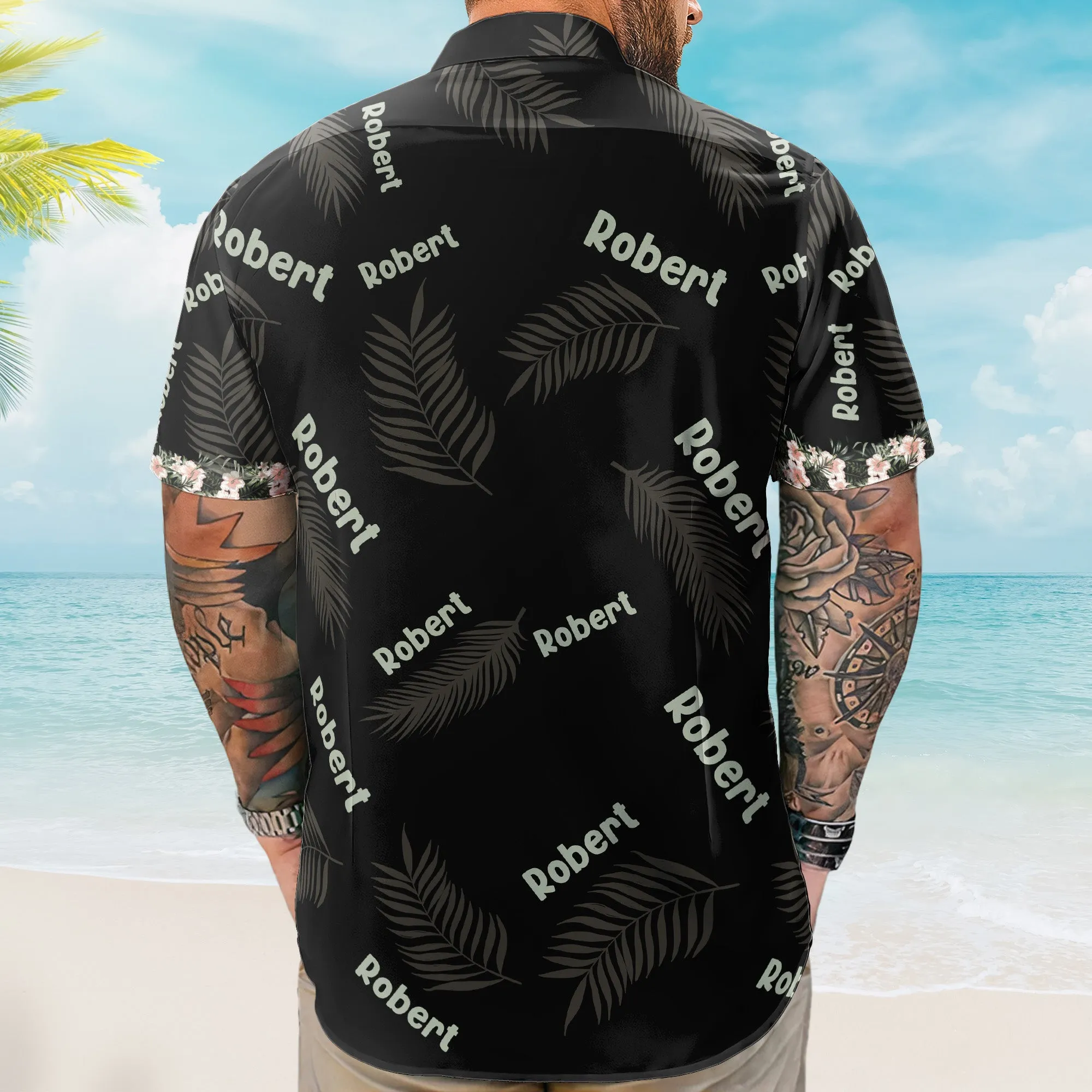 Custom Name Hibiscus Tropical Line Vintage Aloha Shirts - Custom Hawaiian Shirts