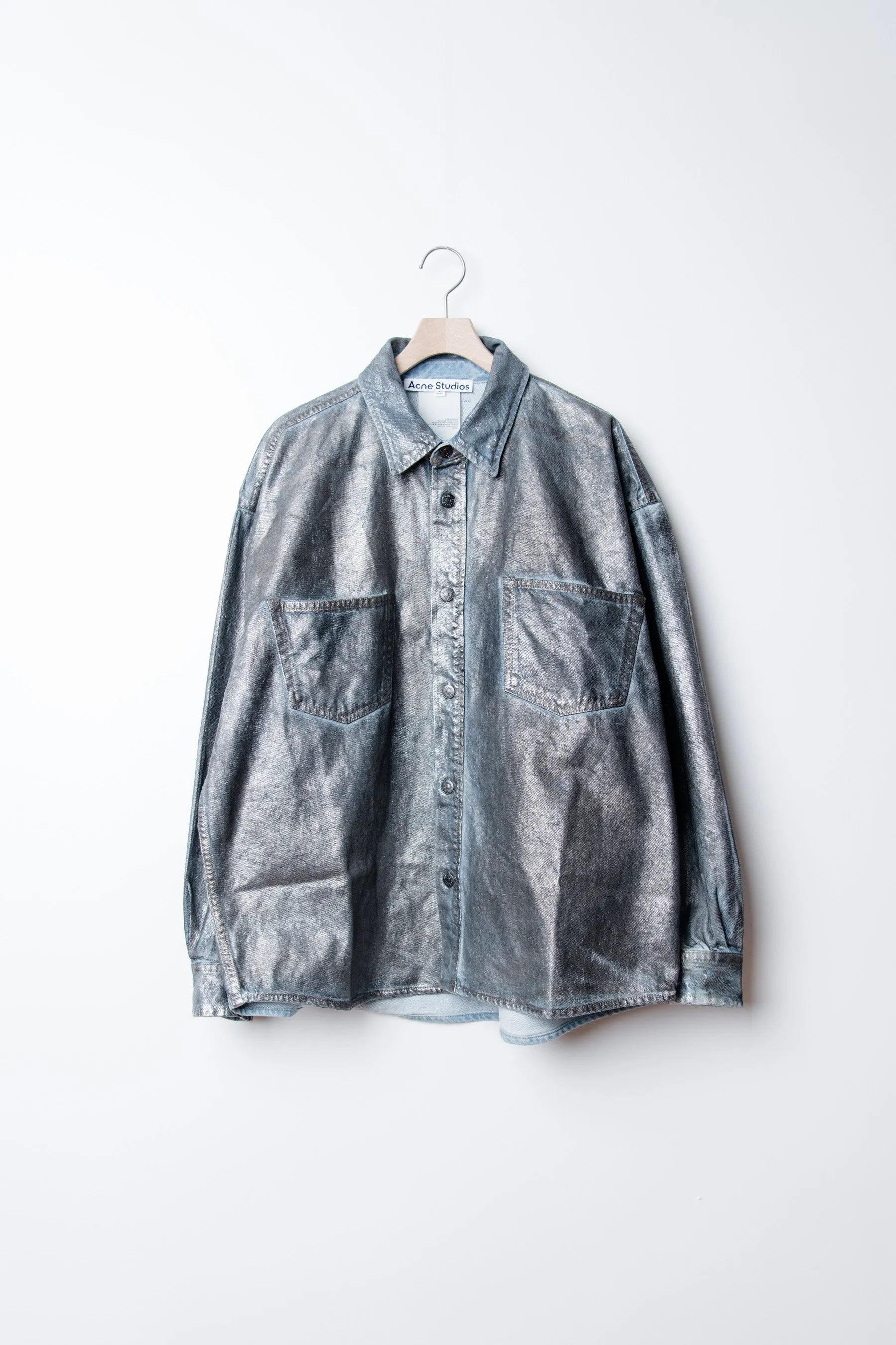 Denim Button Up Shirt Silver/Blue FN-MN-SHIR000746