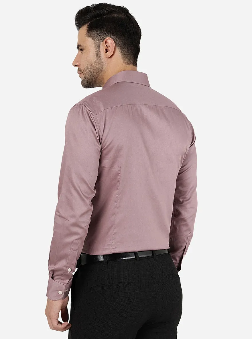 Dusty Pink Solid Slim Fit Formal Shirt | Metal