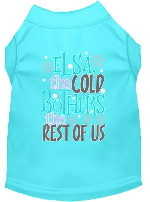 Elsa, The Cold Screen Print Dog Shirt Aqua Sm