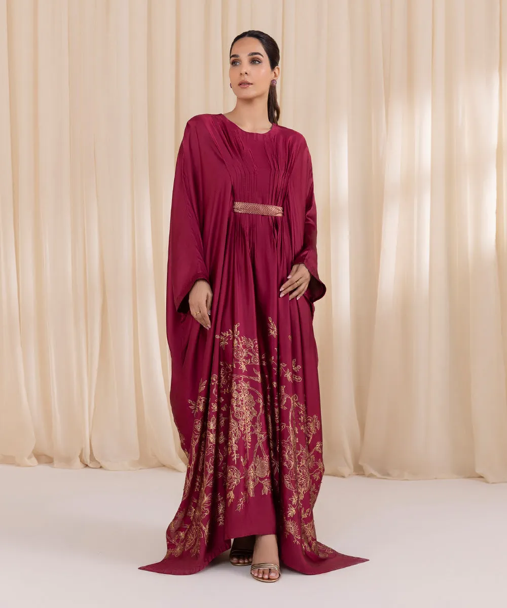 Embellished Silk Kaftan